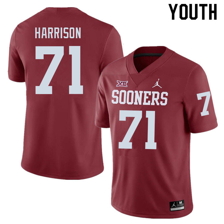 Youth #71 Anton Harrison Oklahoma Sooners College Football Jerseys Sale-Crimson